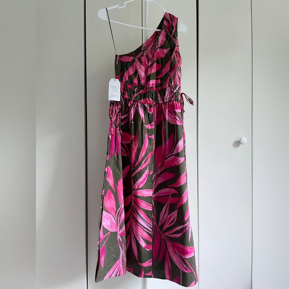 Time and Tru Pink and Green Midi Dress - Picture 3 of 7